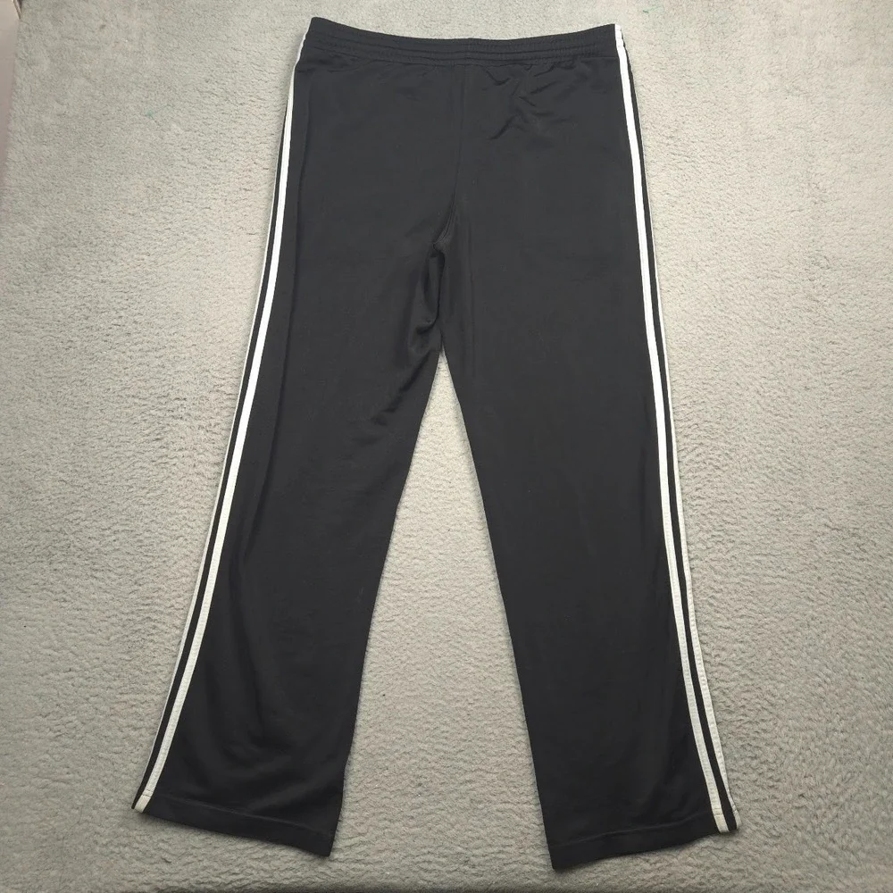 Adidas 3-Stripes Track Pants Men's Large Black White Excellent Pre-Owned